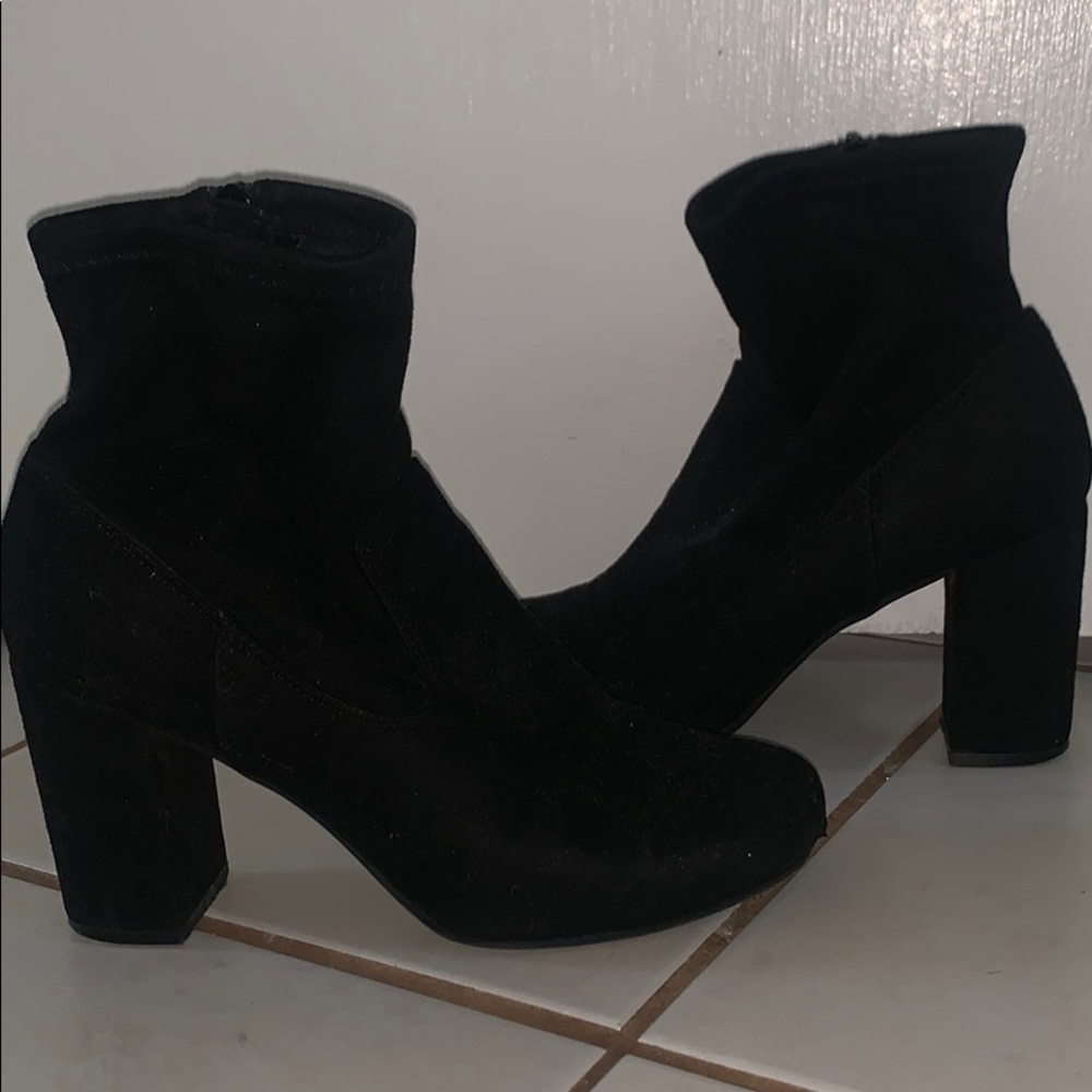 Black booties with zipper